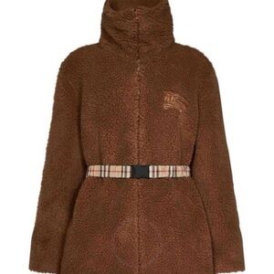Burberry EKD wool-blend fleece jacket $2450 SZ US 8 NWT